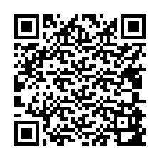 Código QR para número de teléfono +17405982202