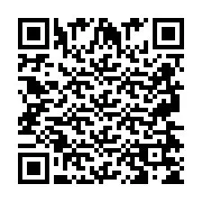 QR-code voor telefoonnummer +2697475442