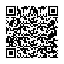 QR код за телефонен номер +2697477067