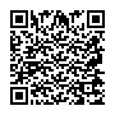 Codice QR per il numero di telefono +2697477086